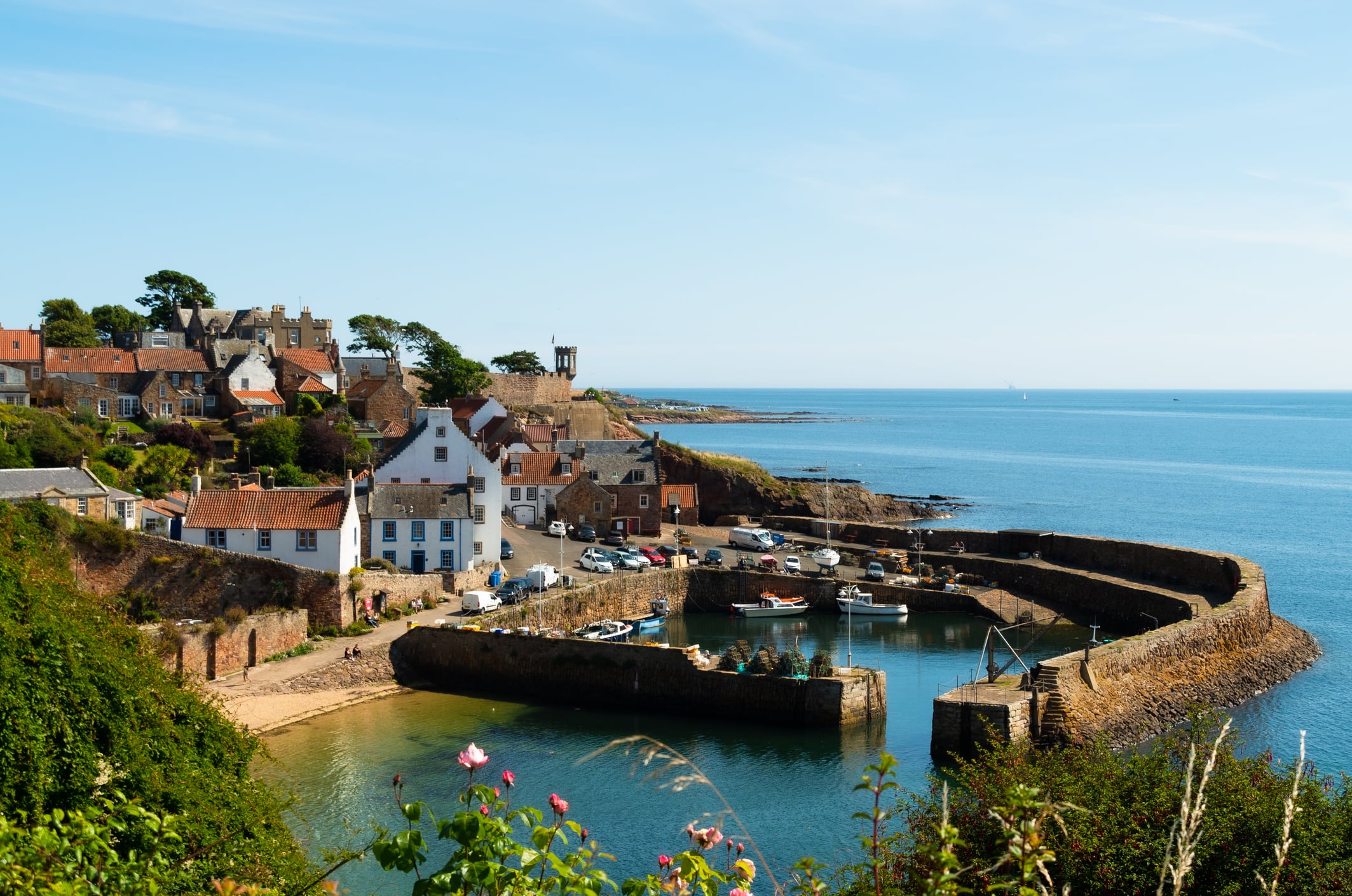 The historic town of St Andrews with its dramatic coastline, Fife, Scotland