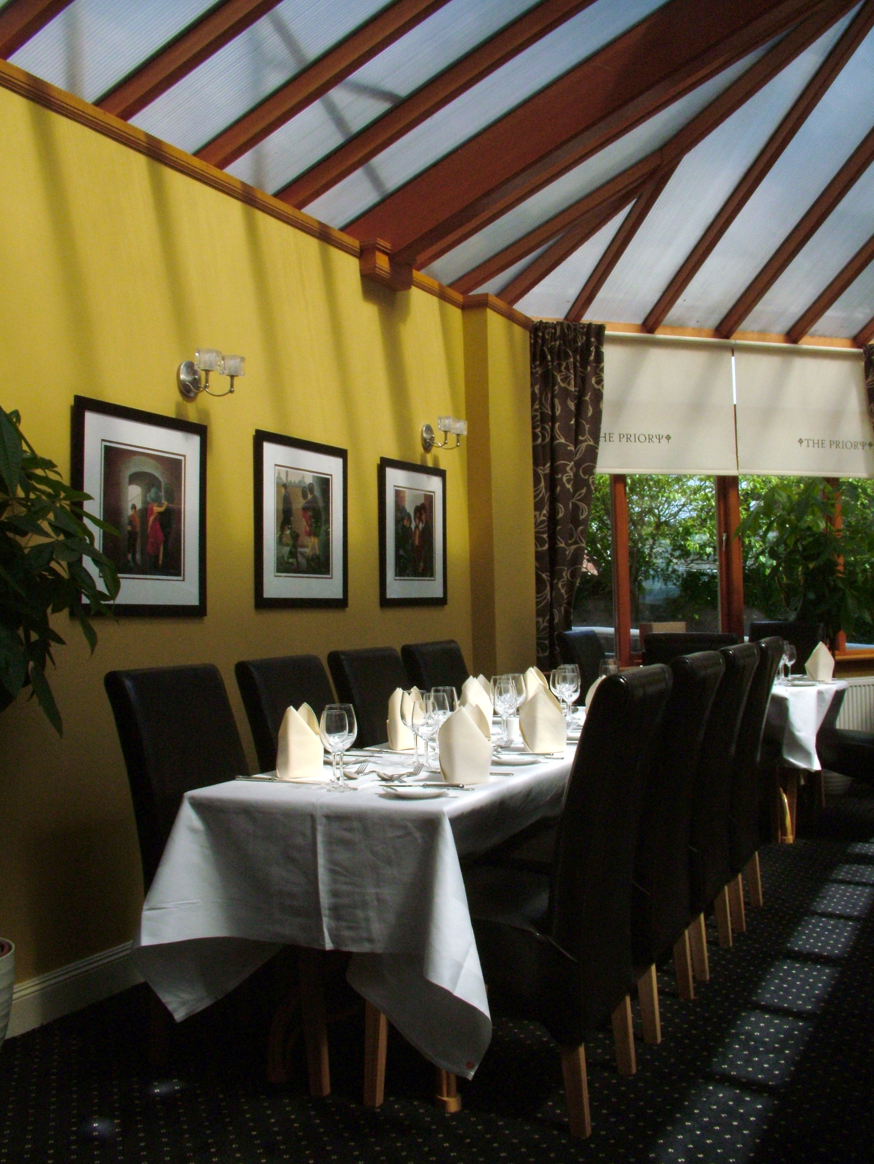 The Priory conservatory restaurant at The Inchture Hotel